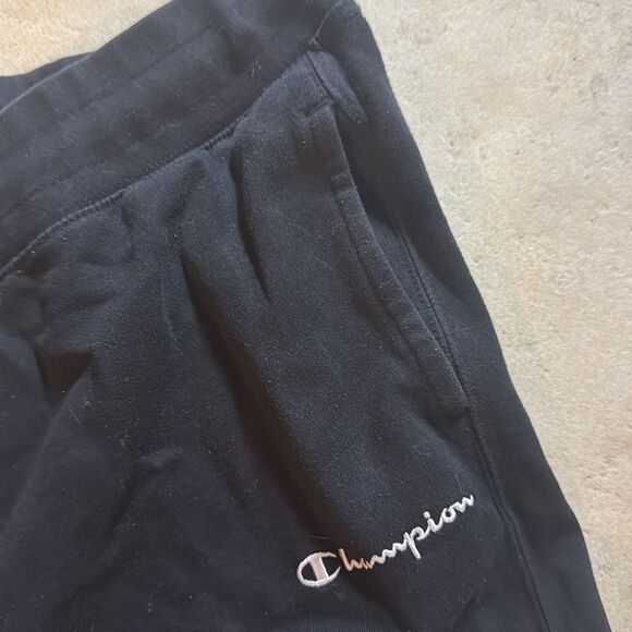 Champion Men’s Black Champion Sweatpant Joggers - Large - Pockets Drawstring - Picture 4 of 6